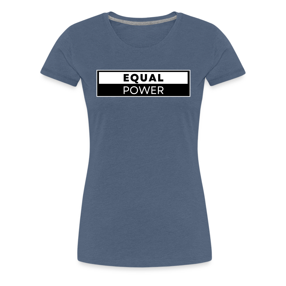 Equal Power T-Shirt - Women Short Sleeve - EPV-White - heather blue