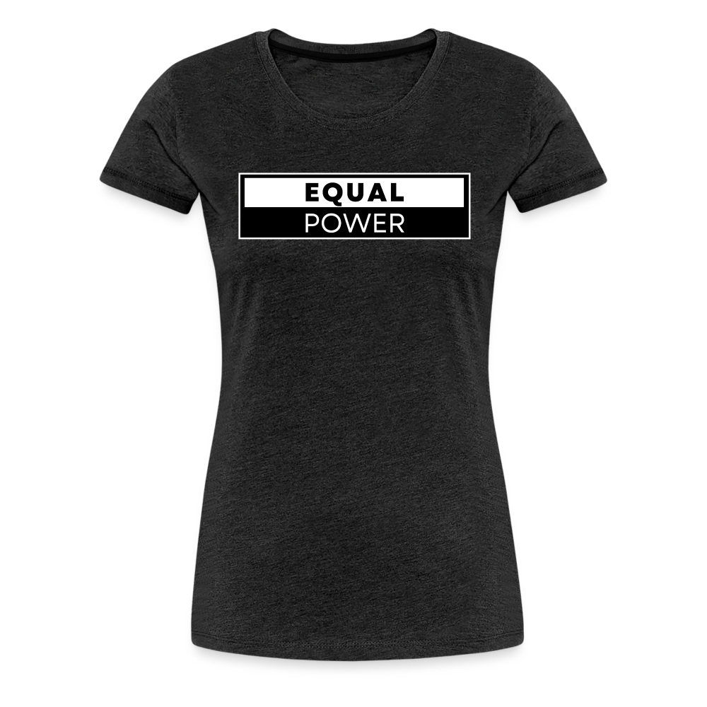 Equal Power T-Shirt - Women Short Sleeve - EPV-White - charcoal grey