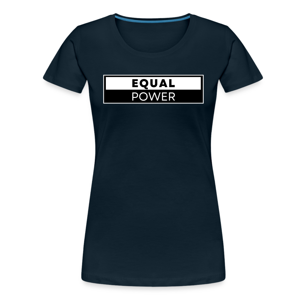 Equal Power T-Shirt - Women Short Sleeve - EPV-White - deep navy