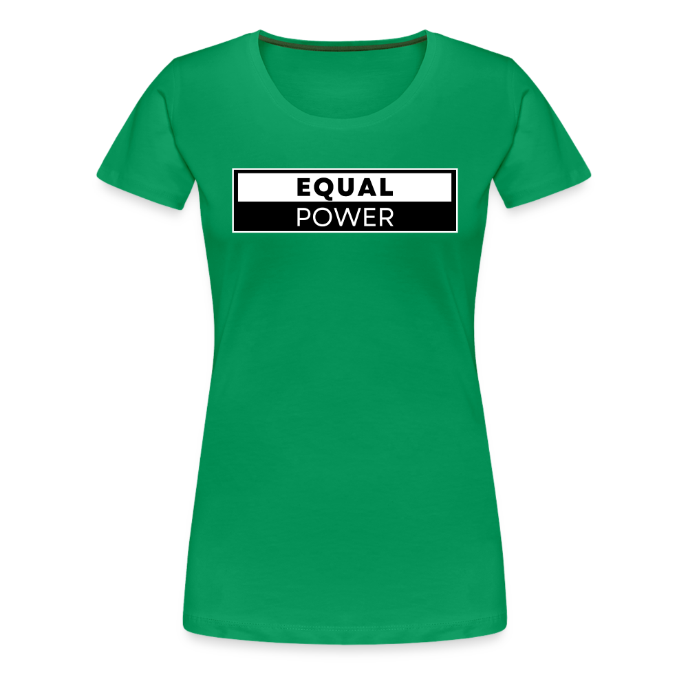 Equal Power T-Shirt - Women Short Sleeve - EPV-White - kelly green