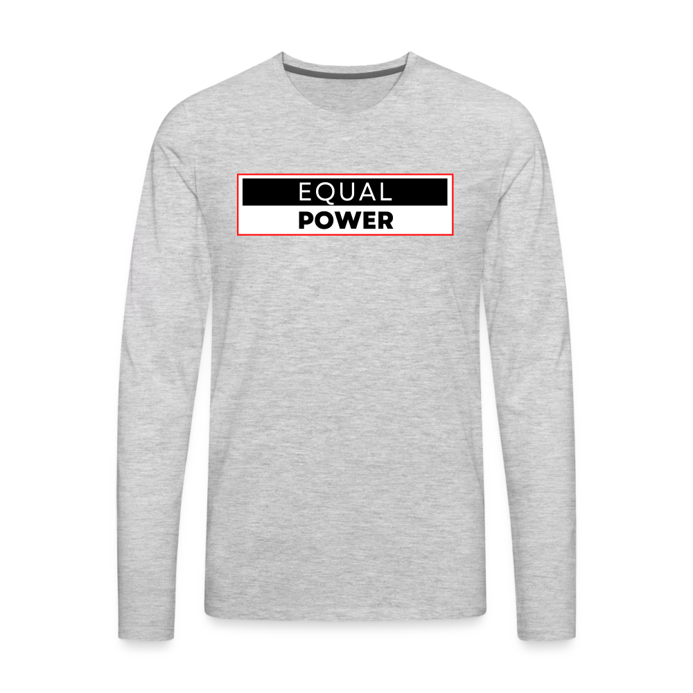 Equal Power T-Shirt - Men Long Sleeve - EPV-Red - heather gray