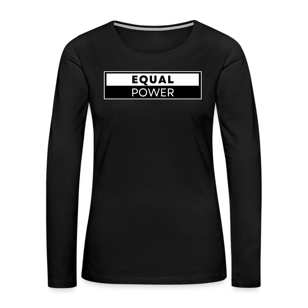 Equal Power T-Shirt - Women Long Sleeve - EPV-White - black