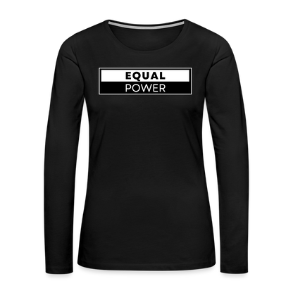 Equal Power T-Shirt - Women Long Sleeve - EPV-White - black