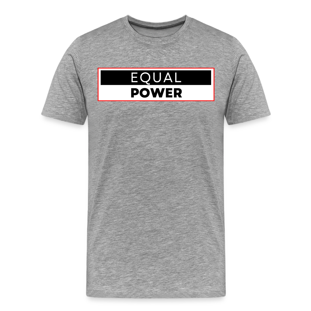 Equal Power T-Shirt - Men Short Sleeve - EPV-Red - heather gray