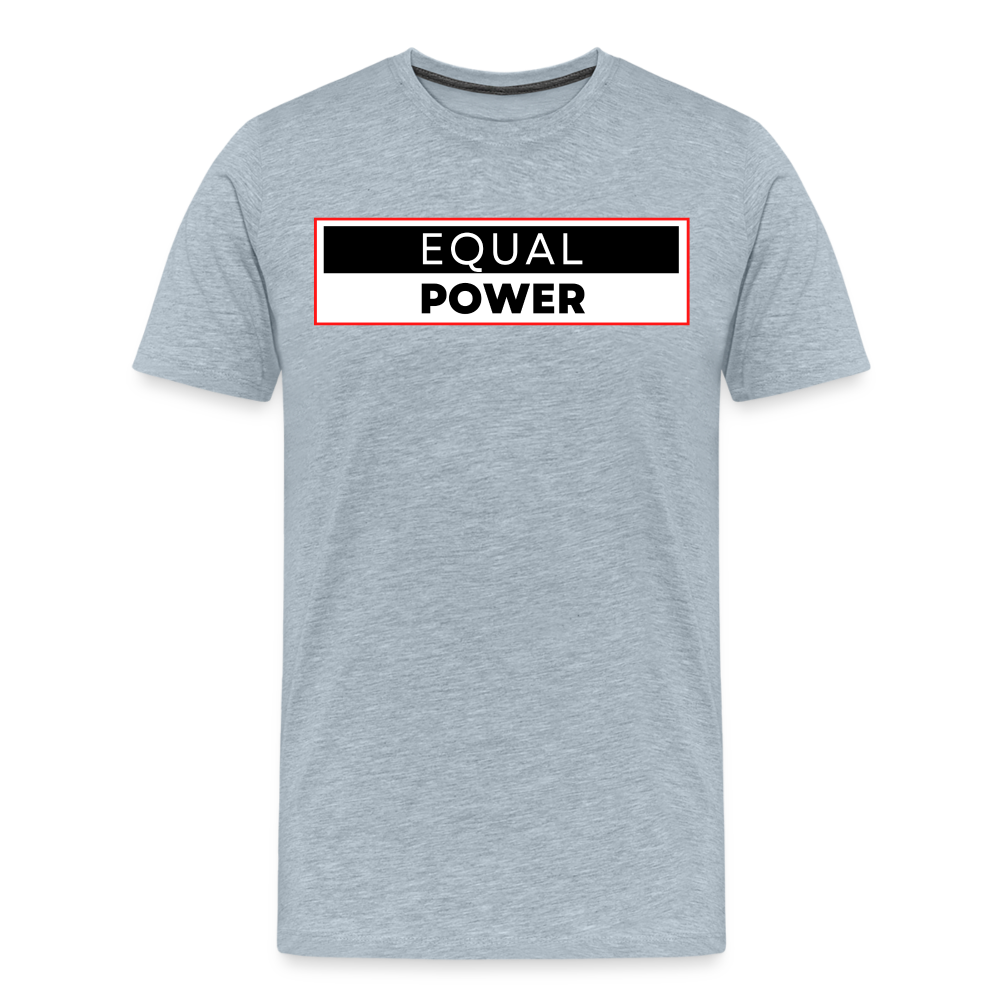 Equal Power T-Shirt - Men Short Sleeve - EPV-Red - heather ice blue