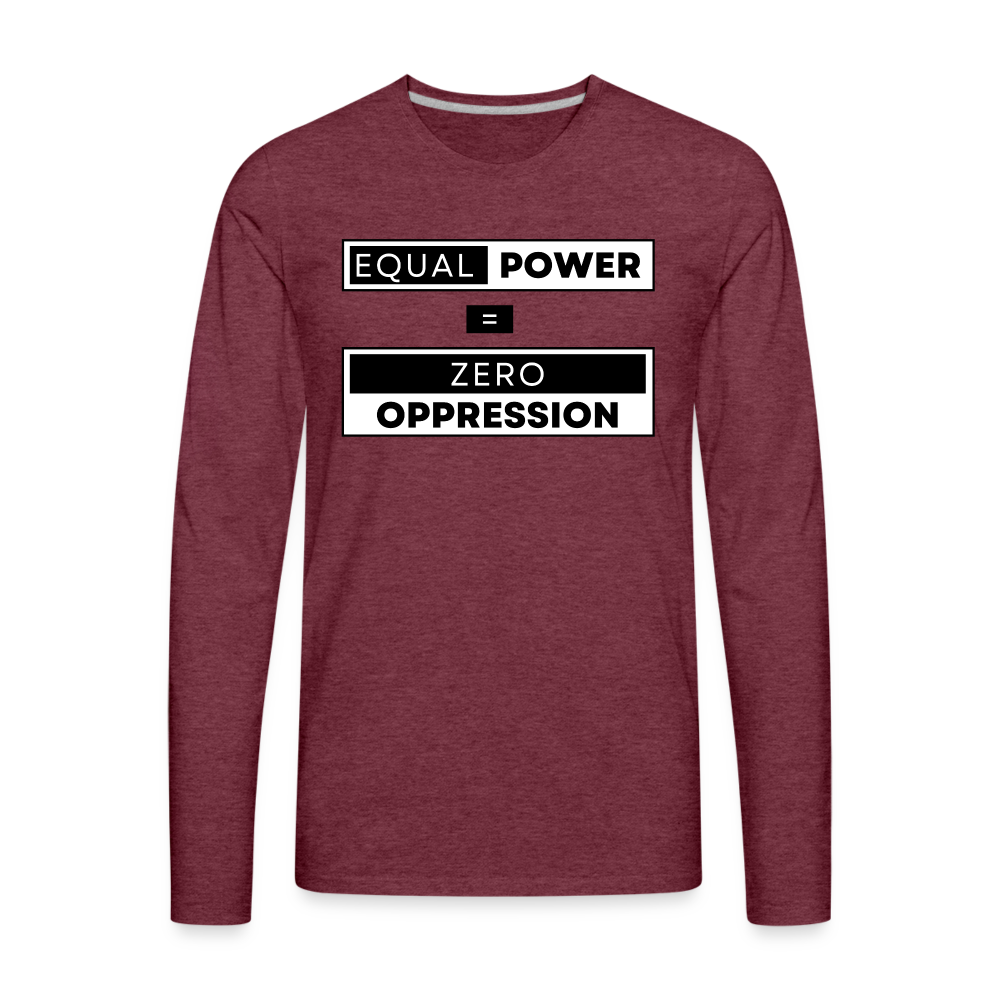 Equal Power T-Shirt - Men Long Sleeve - EPZ-Black - heather burgundy