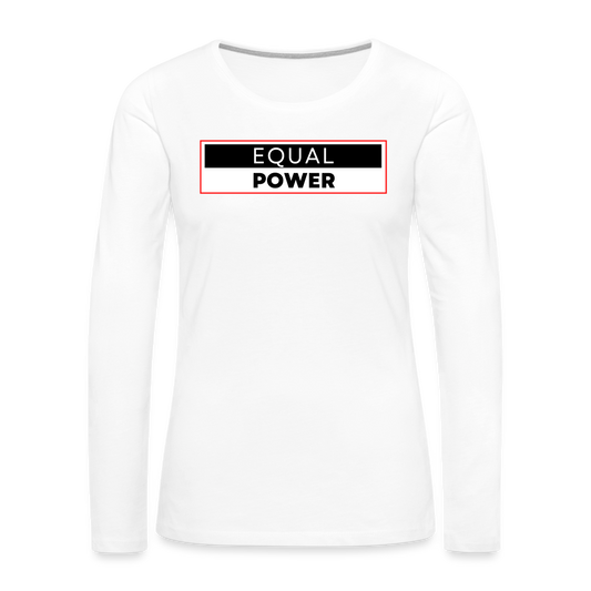 Equal Power T-Shirt - Women Long Sleeve - EPV-Red - white