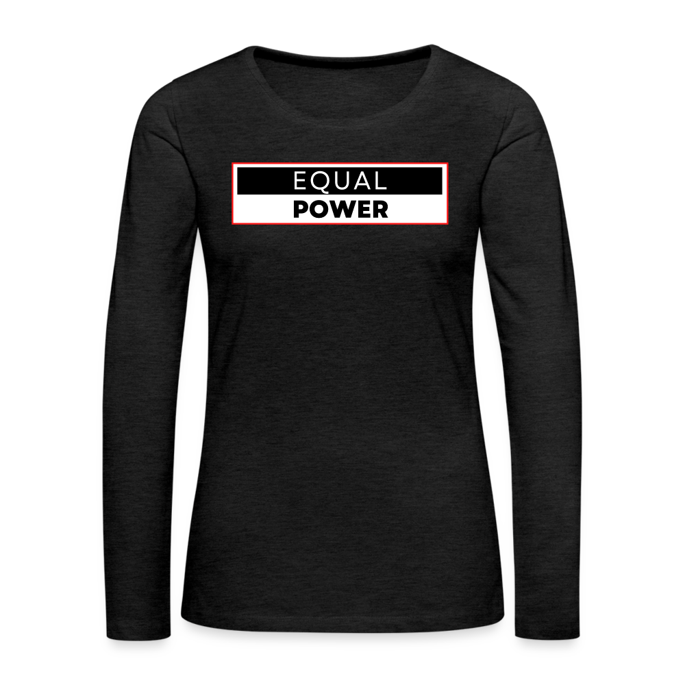 Equal Power T-Shirt - Women Long Sleeve - EPV-Red - charcoal grey