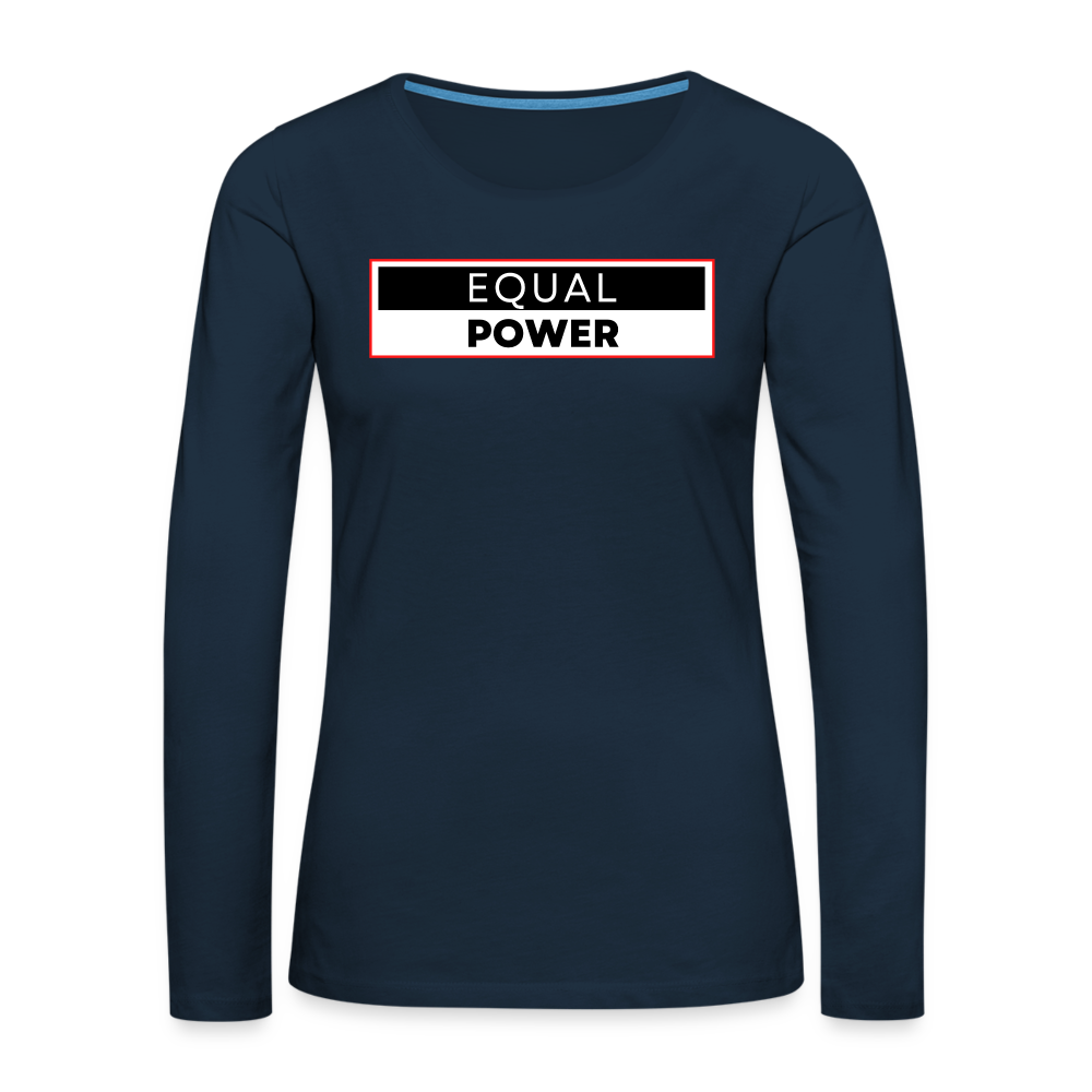 Equal Power T-Shirt - Women Long Sleeve - EPV-Red - deep navy