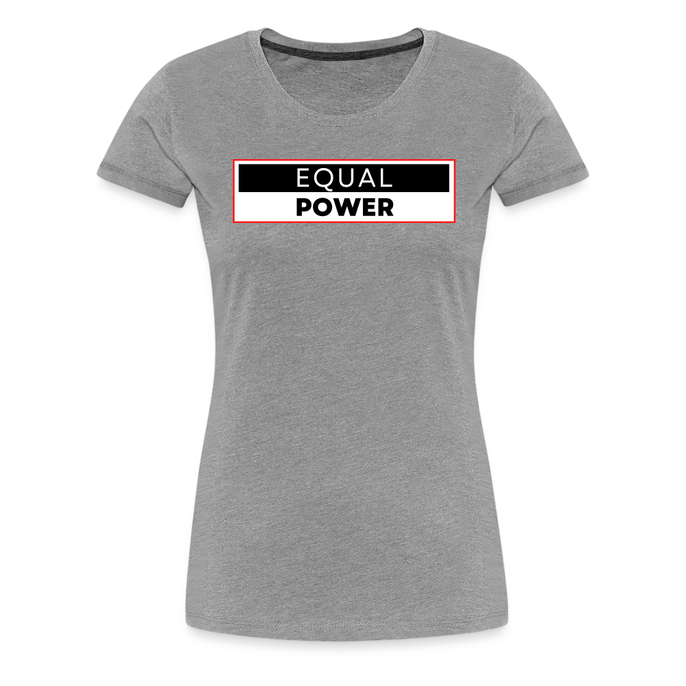 Equal Power T-Shirt - Women Short Sleeve - EPV-Red - heather gray