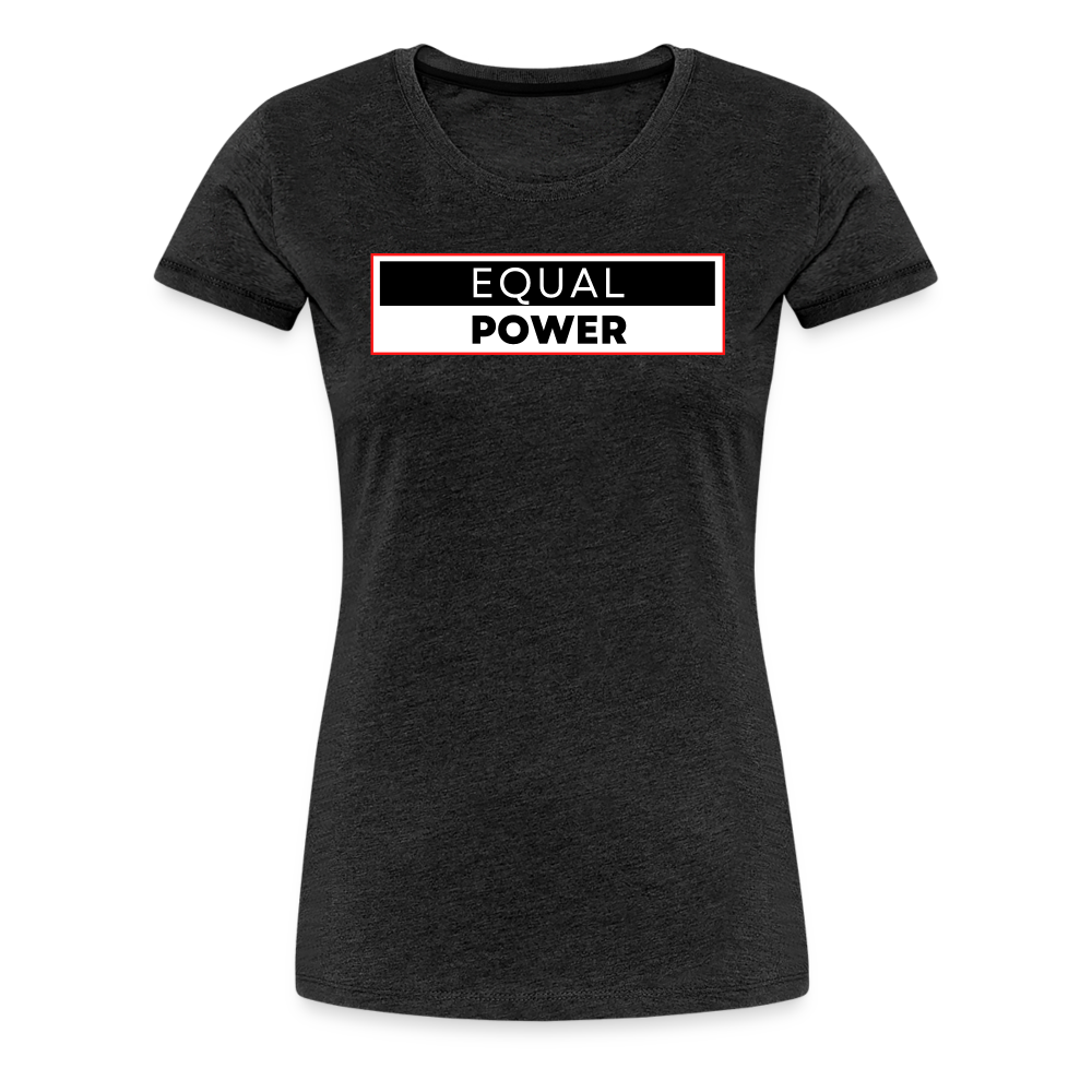 Equal Power T-Shirt - Women Short Sleeve - EPV-Red - charcoal grey