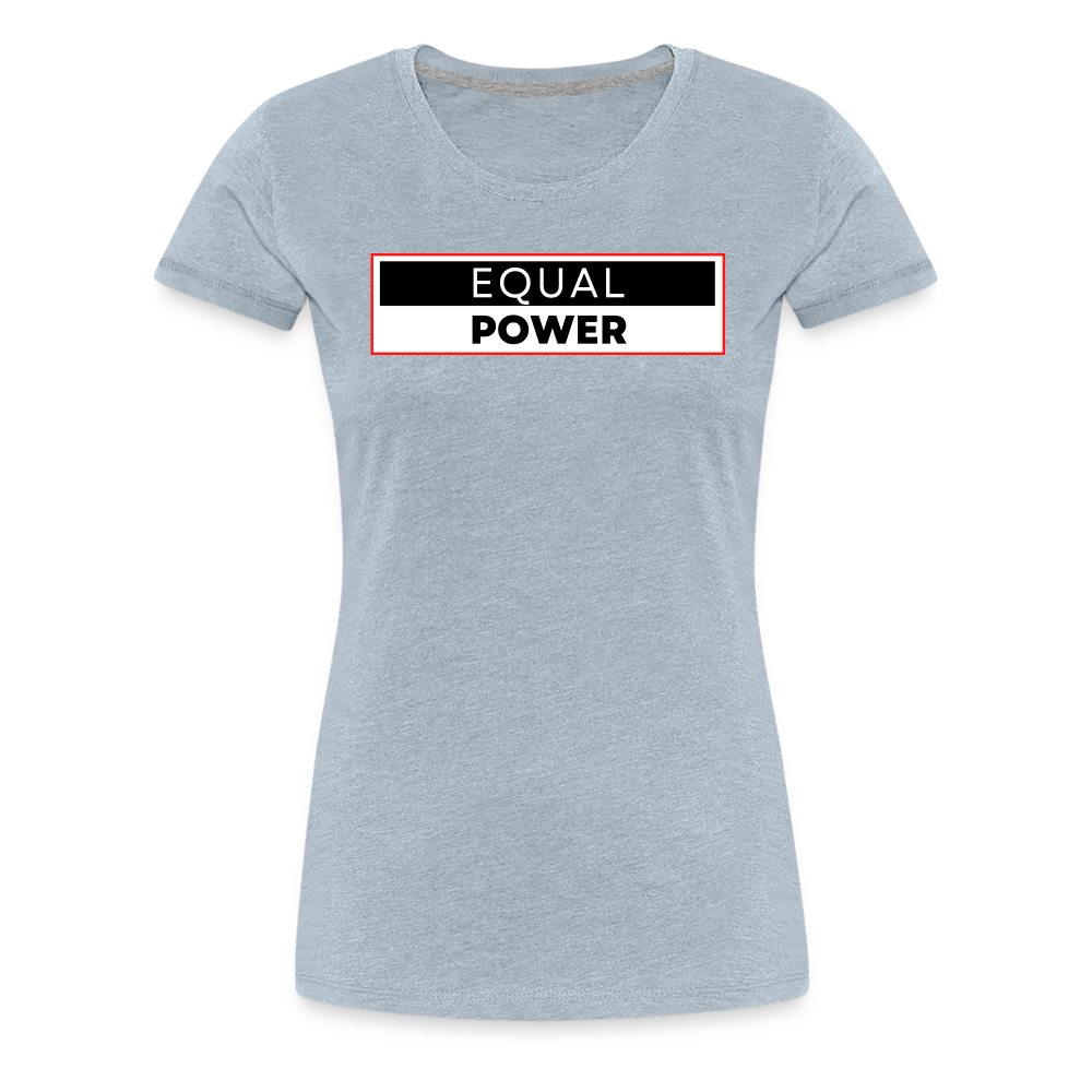 Equal Power T-Shirt - Women Short Sleeve - EPV-Red - heather ice blue