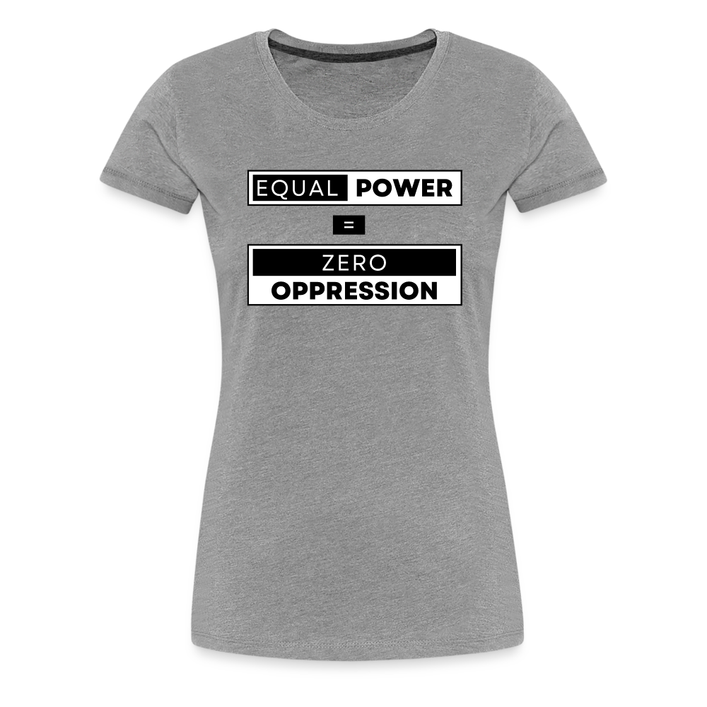 Equal Power T-Shirt - Women Short Sleeve - EPZ-Black - heather gray