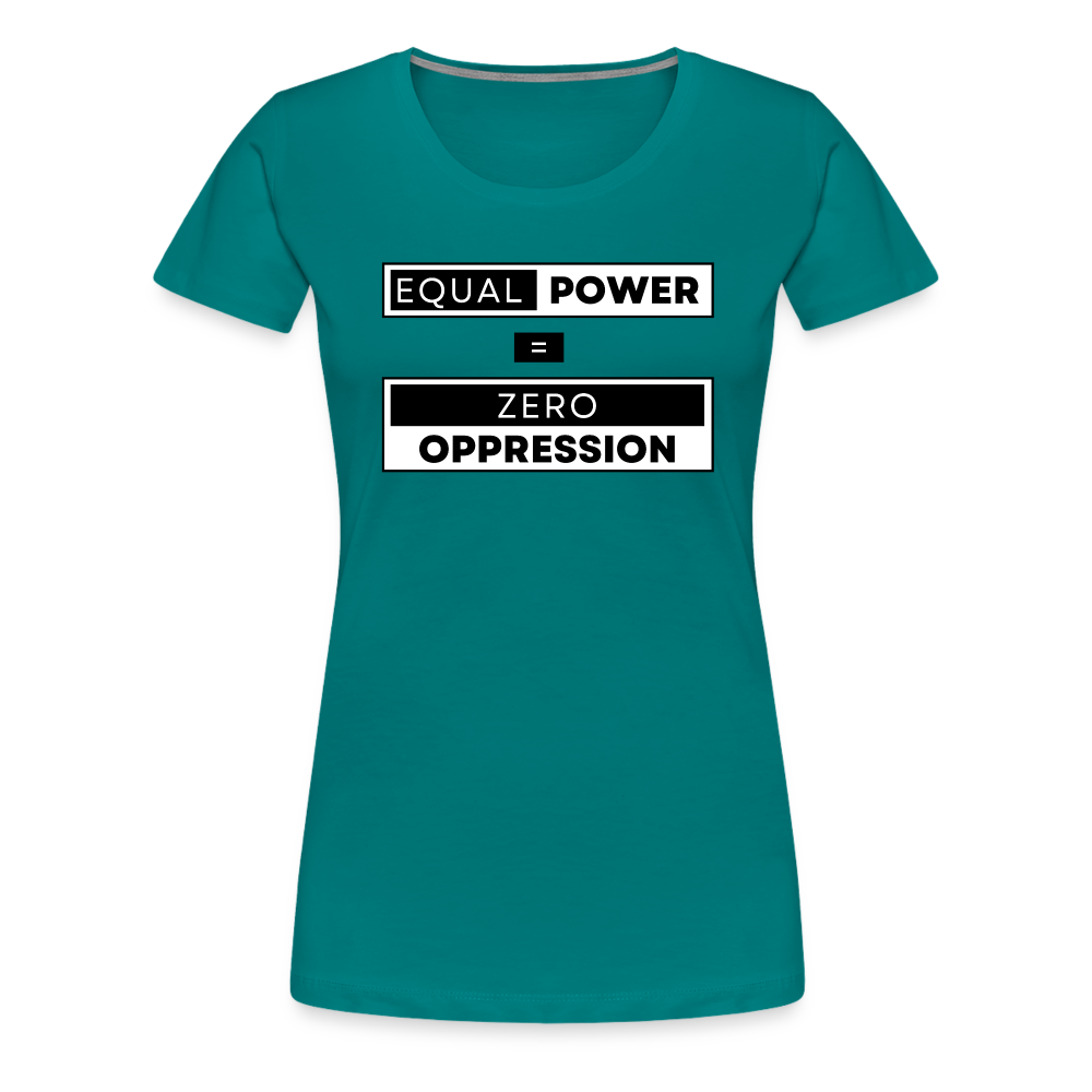 Equal Power T-Shirt - Women Short Sleeve - EPZ-Black - teal