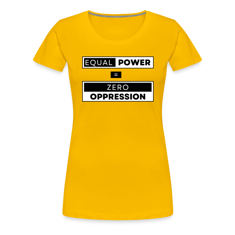 Equal Power T-Shirt - Women Short Sleeve - EPZ-Black - sun yellow