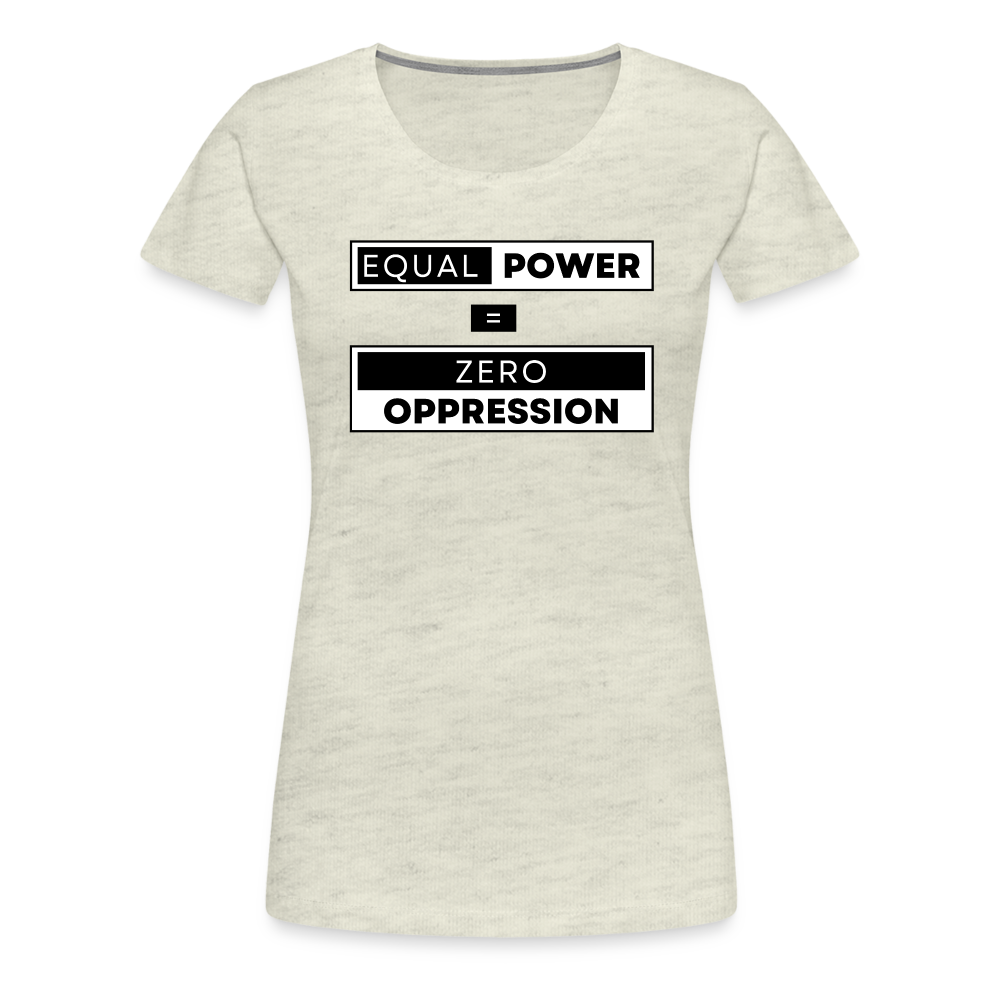 Equal Power T-Shirt - Women Short Sleeve - EPZ-Black - heather oatmeal