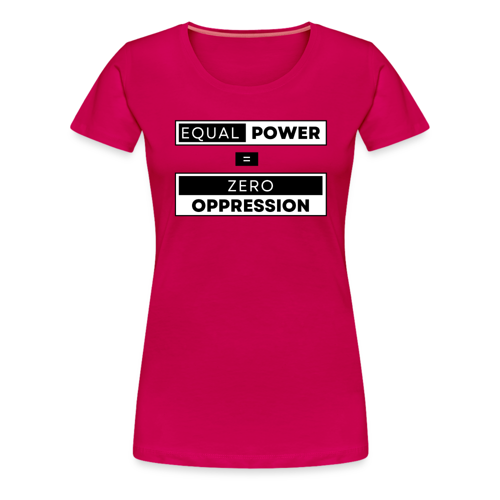 Equal Power T-Shirt - Women Short Sleeve - EPZ-Black - dark pink