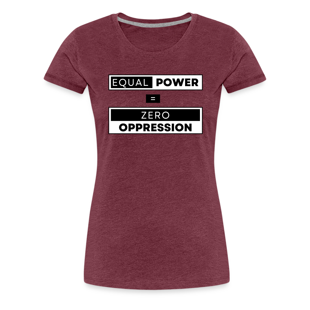 Equal Power T-Shirt - Women Short Sleeve - EPZ-Black - heather burgundy