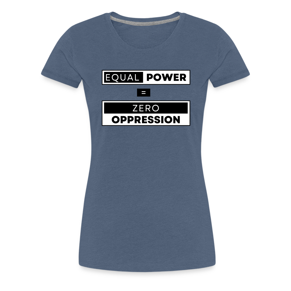 Equal Power T-Shirt - Women Short Sleeve - EPZ-Black - heather blue