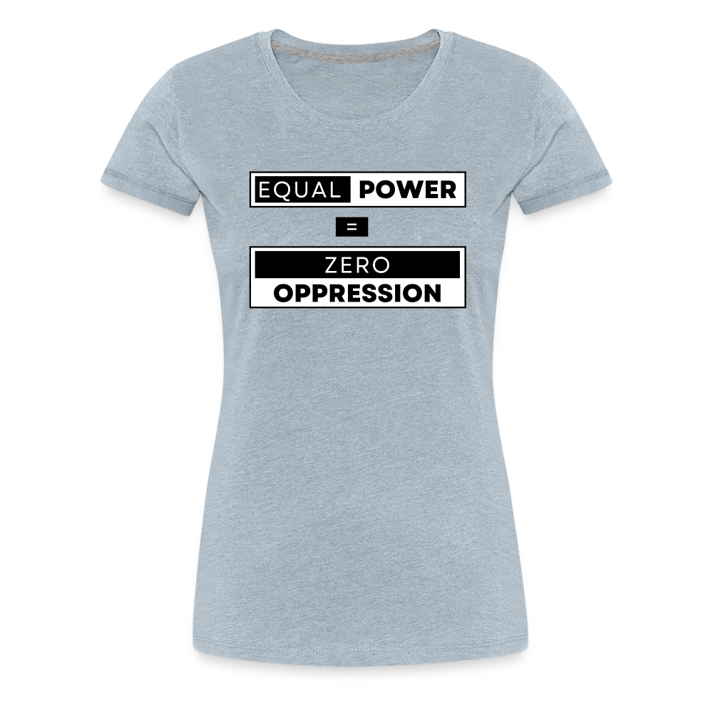 Equal Power T-Shirt - Women Short Sleeve - EPZ-Black - heather ice blue