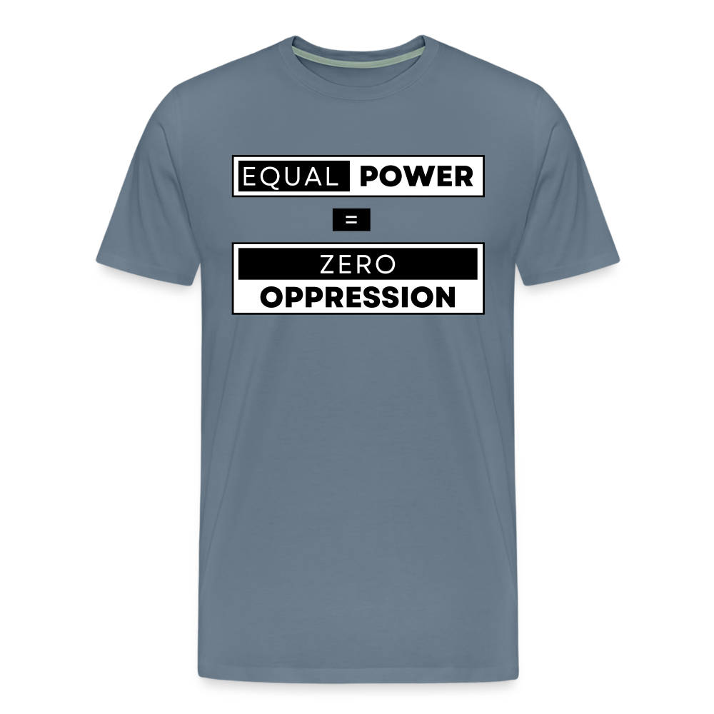 Equal Power T-Shirt - Men Short Sleeve - EPZ-Black - steel blue