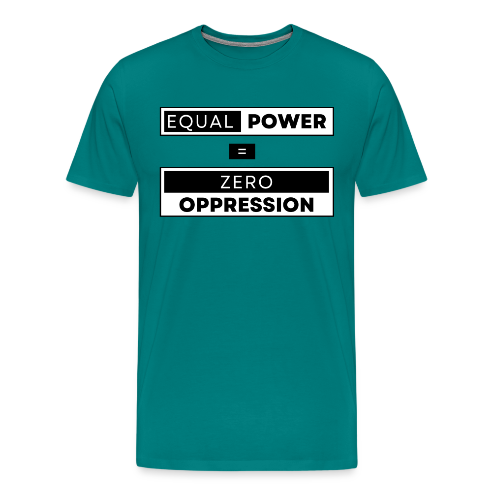 Equal Power T-Shirt - Men Short Sleeve - EPZ-Black - teal