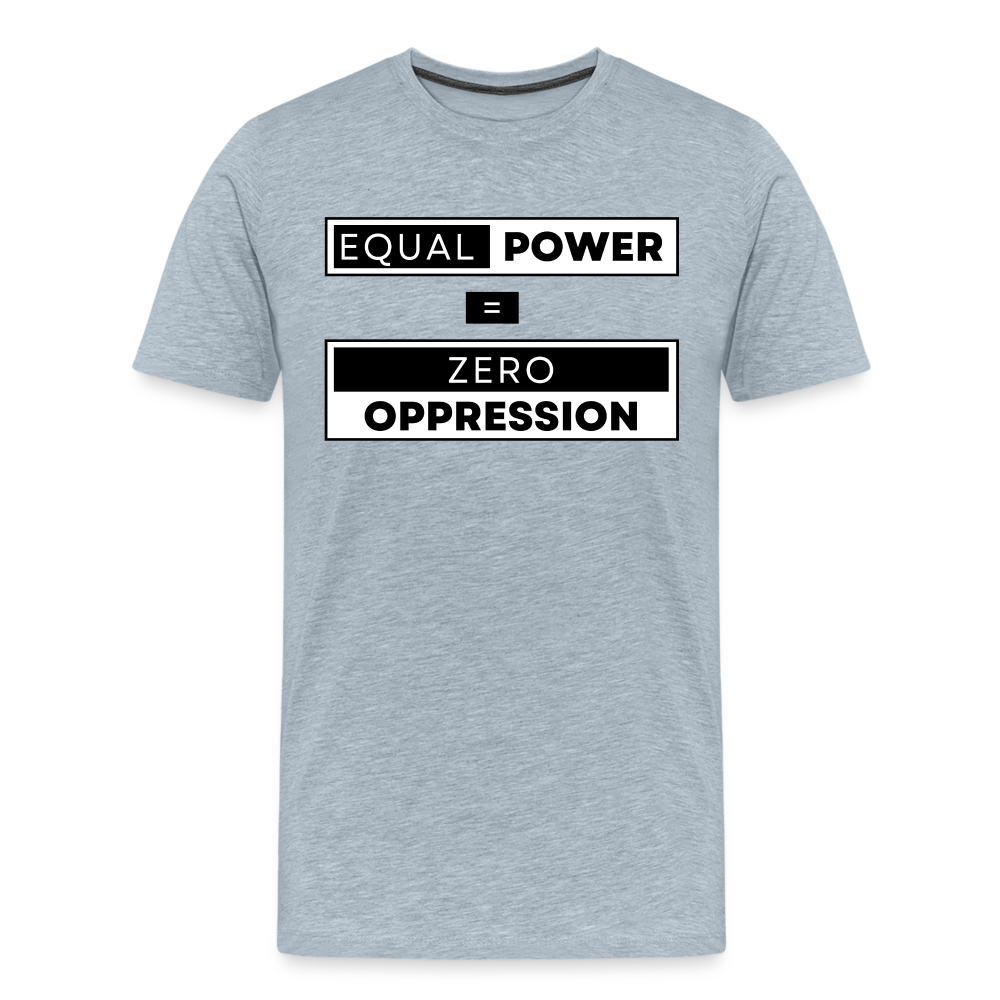 Equal Power T-Shirt - Men Short Sleeve - EPZ-Black - heather ice blue