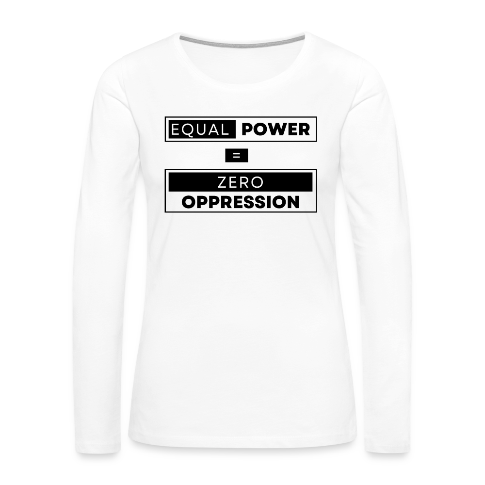 Equal Power T-Shirt - Women Long Sleeve - EPZ-Black - white