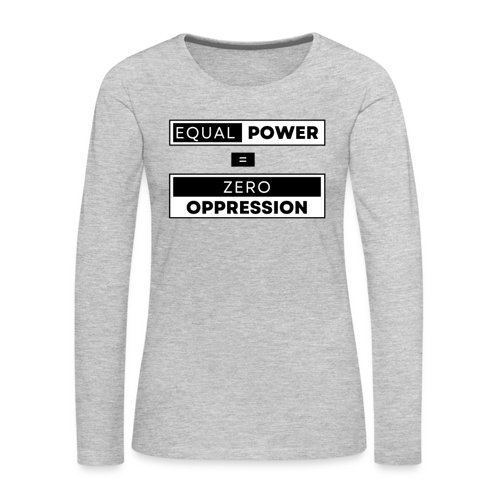 Equal Power T-Shirt - Women Long Sleeve - EPZ-Black - heather gray