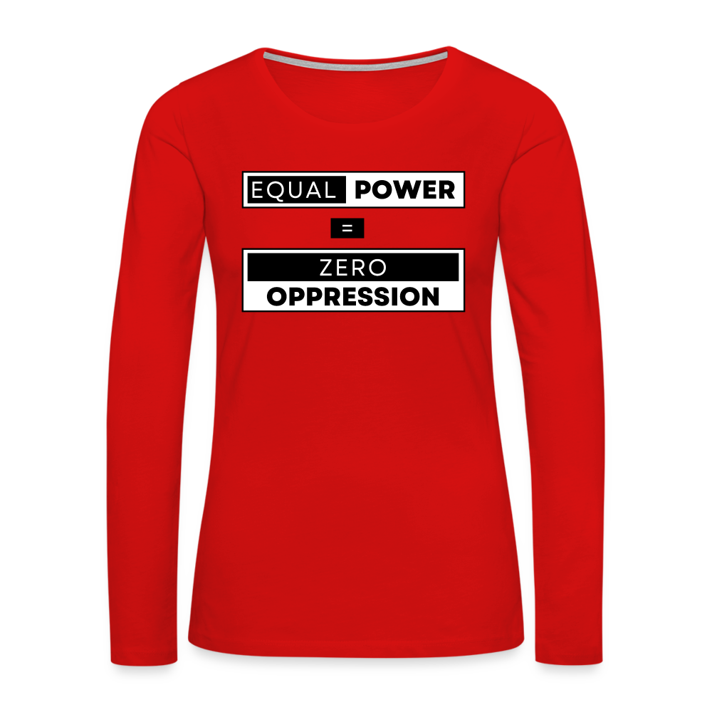 Equal Power T-Shirt - Women Long Sleeve - EPZ-Black - red