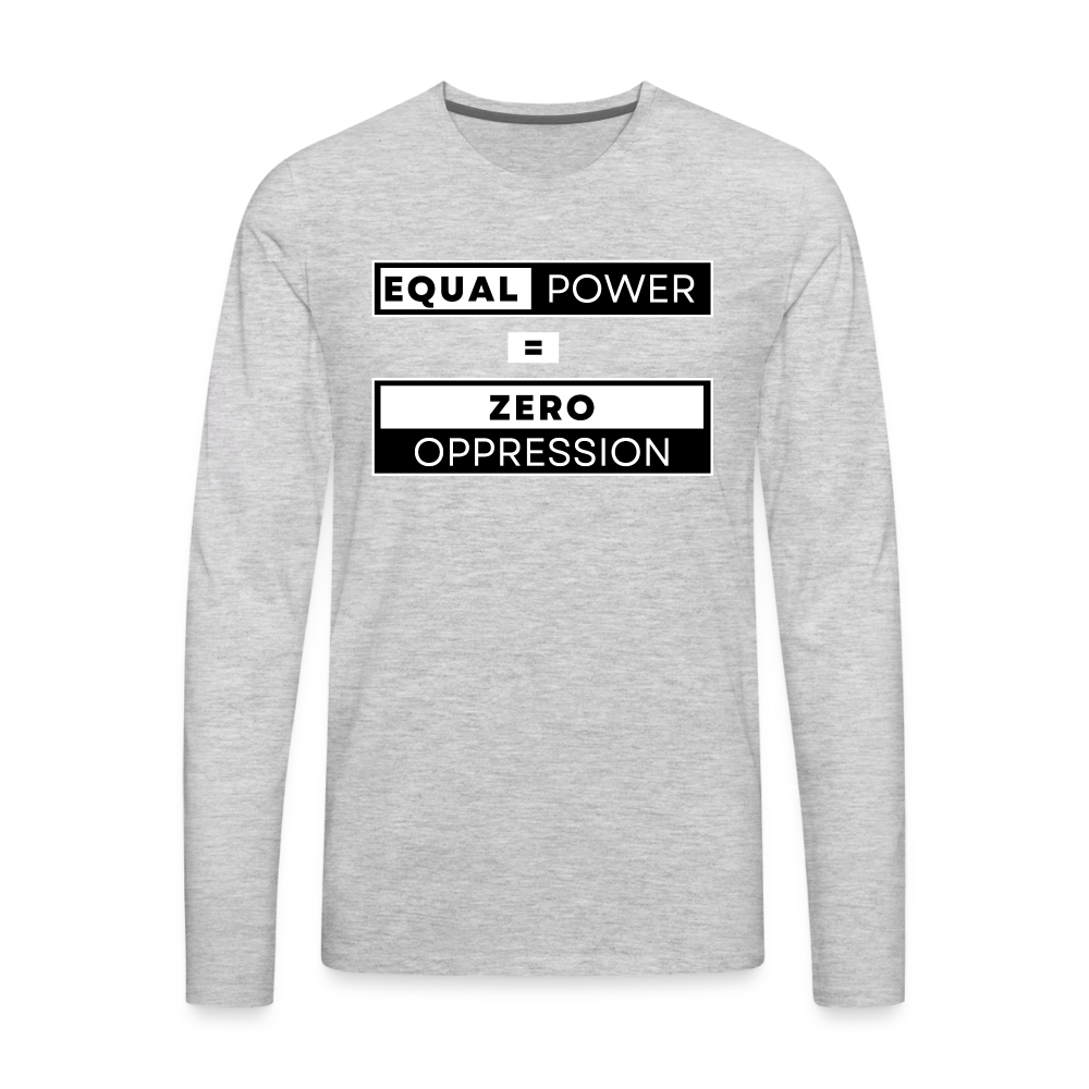 Equal Power T-Shirt - Men Long Sleeve - EPZ-White - heather gray