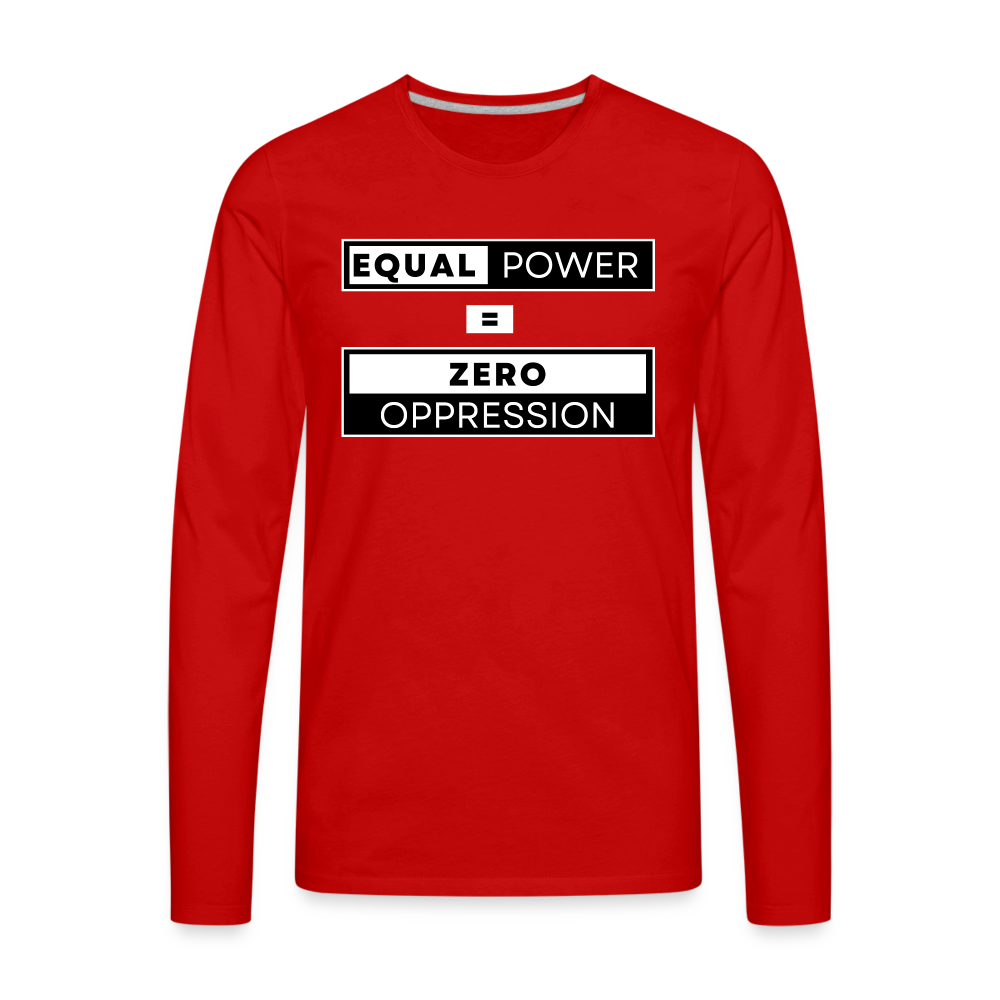 Equal Power T-Shirt - Men Long Sleeve - EPZ-White - red