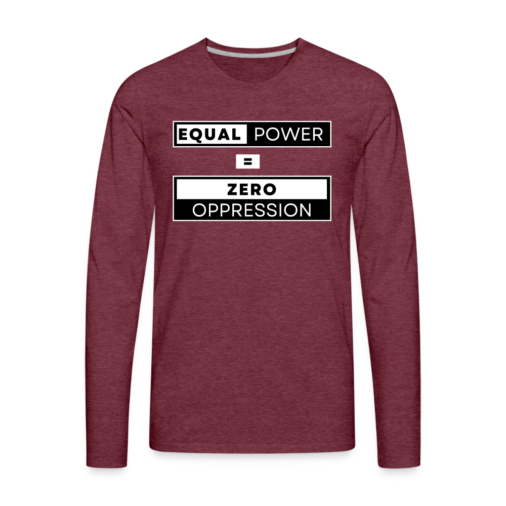 Equal Power T-Shirt - Men Long Sleeve - EPZ-White - heather burgundy