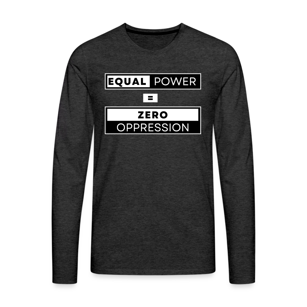 Equal Power T-Shirt - Men Long Sleeve - EPZ-White - charcoal grey