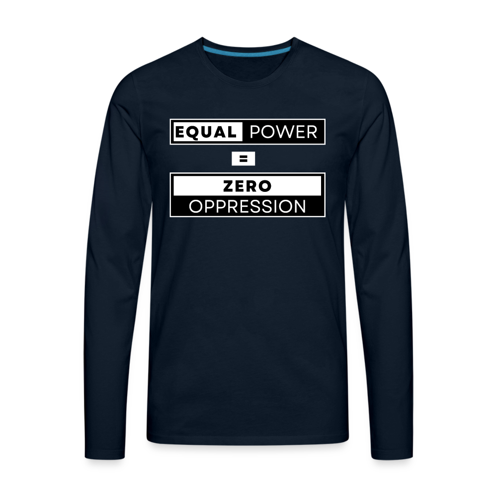 Equal Power T-Shirt - Men Long Sleeve - EPZ-White - deep navy