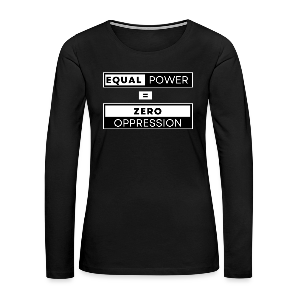 Equal Power T-Shirt - Women Long Sleeve - EPZ-White - black