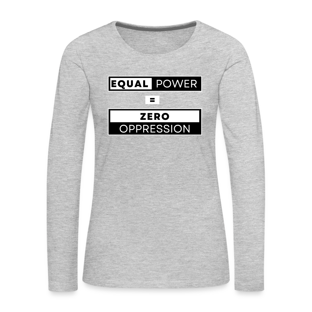 Equal Power T-Shirt - Women Long Sleeve - EPZ-White - heather gray