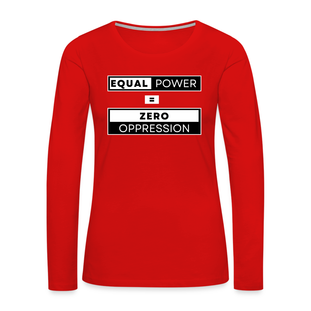 Equal Power T-Shirt - Women Long Sleeve - EPZ-White - red