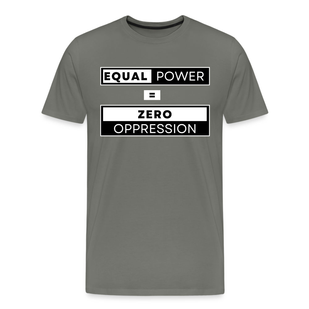 Equal Power T-Shirt - Men Short Sleeve - EPZ-White - asphalt gray