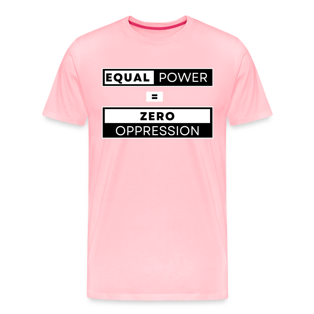 Equal Power T-Shirt - Men Short Sleeve - EPZ-White - pink