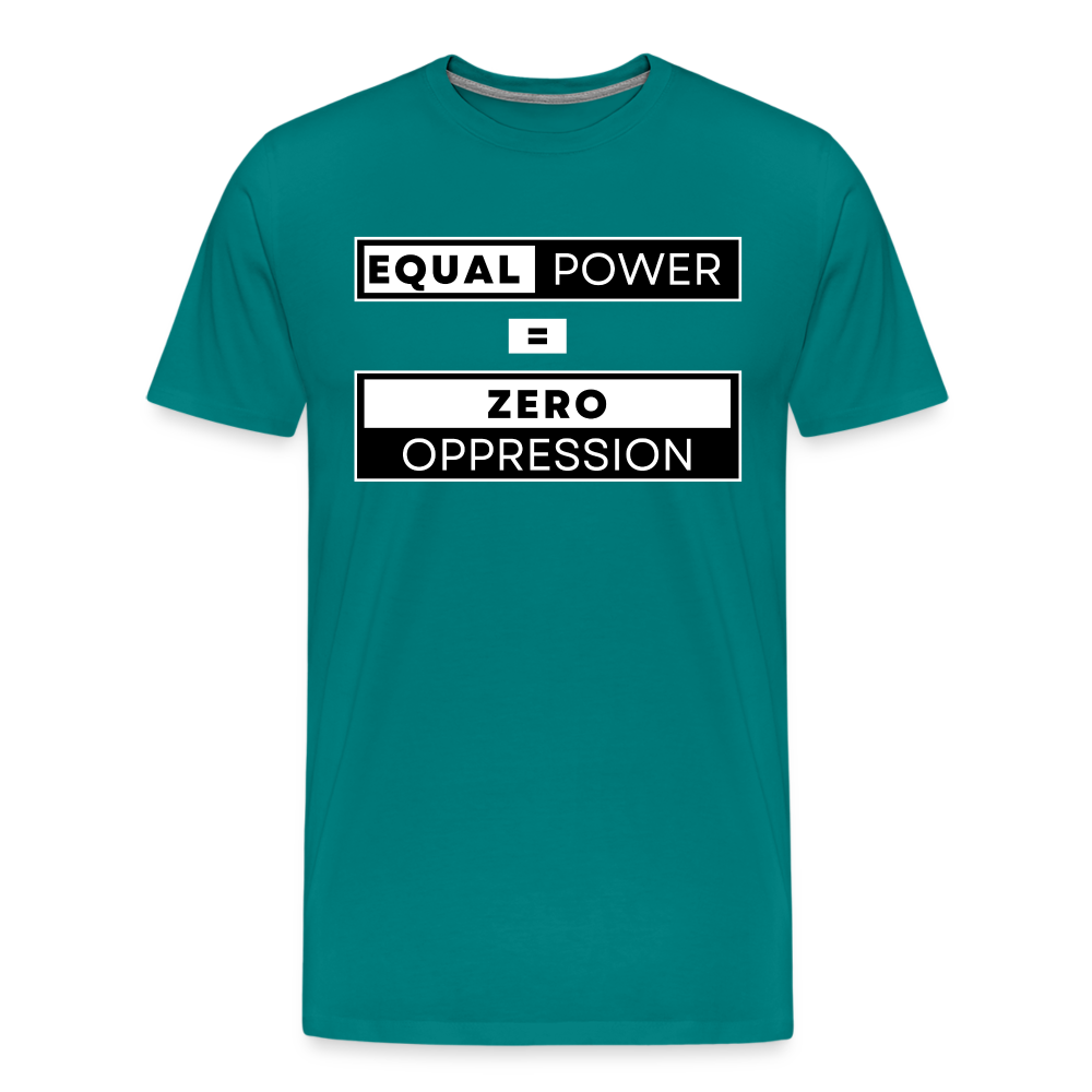 Equal Power T-Shirt - Men Short Sleeve - EPZ-White - teal