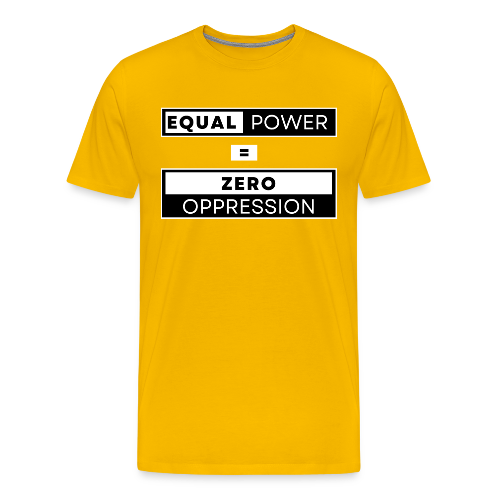 Equal Power T-Shirt - Men Short Sleeve - EPZ-White - sun yellow