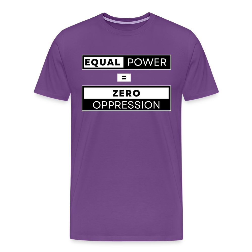 Equal Power T-Shirt - Men Short Sleeve - EPZ-White - purple