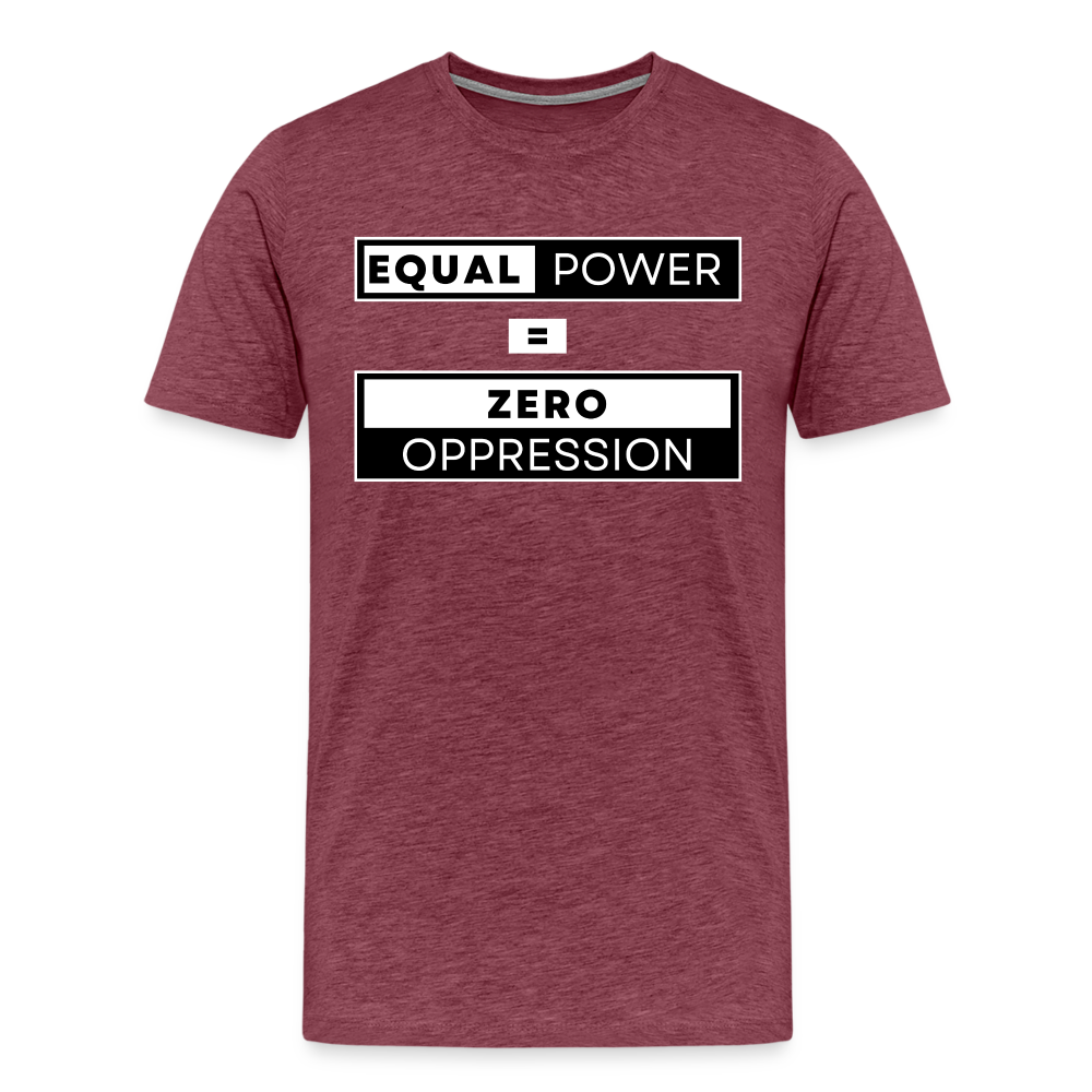 Equal Power T-Shirt - Men Short Sleeve - EPZ-White - heather burgundy