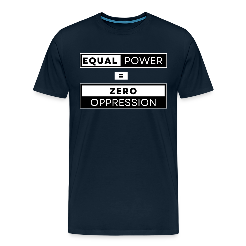 Equal Power T-Shirt - Men Short Sleeve - EPZ-White - deep navy