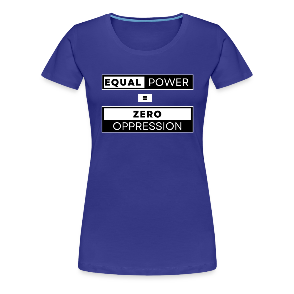 Equal Power T-Shirt - Women Short Sleeve - EPZ-White - royal blue