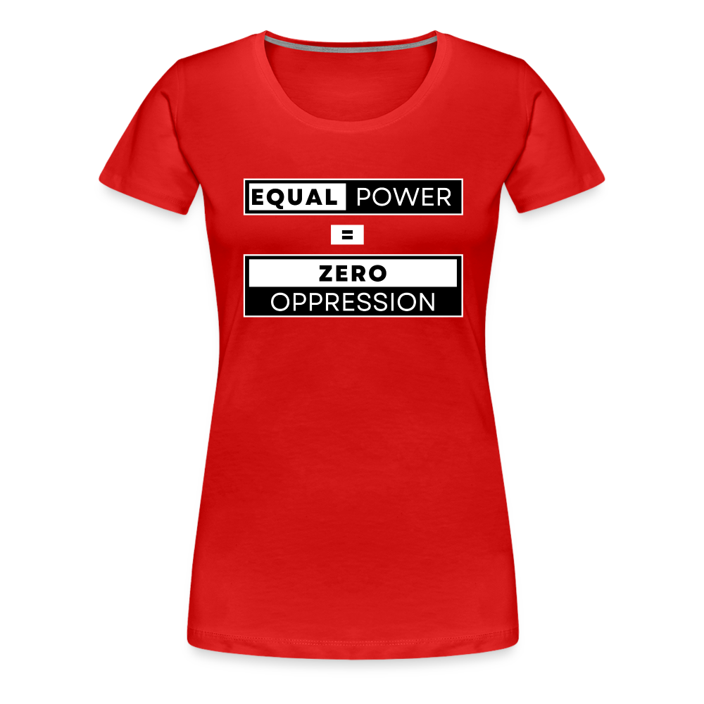 Equal Power T-Shirt - Women Short Sleeve - EPZ-White - red