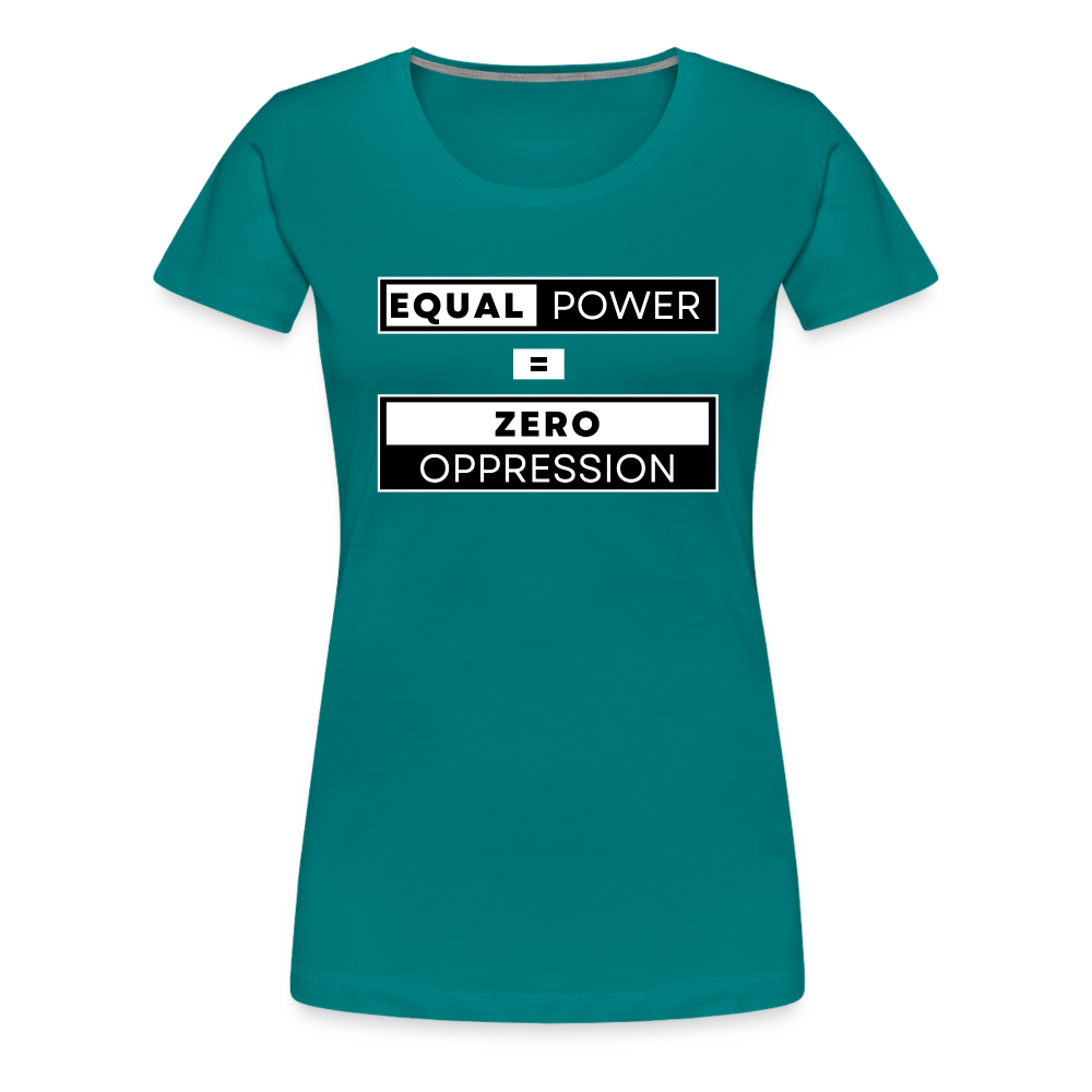 Equal Power T-Shirt - Women Short Sleeve - EPZ-White - teal