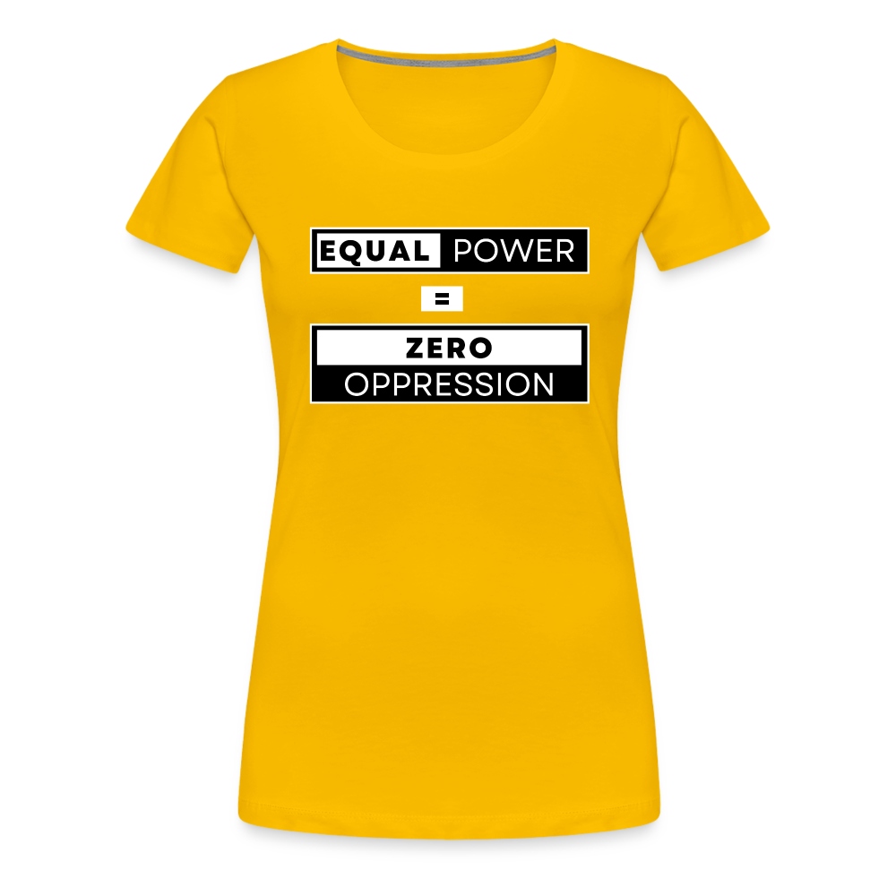 Equal Power T-Shirt - Women Short Sleeve - EPZ-White - sun yellow