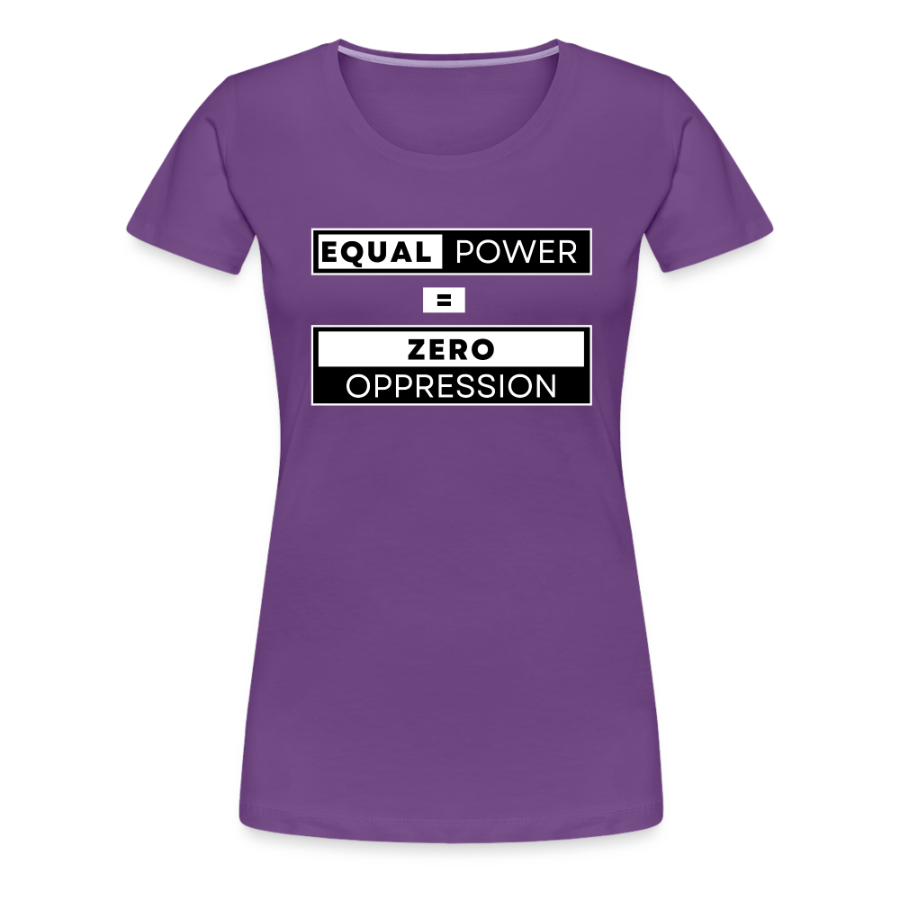 Equal Power T-Shirt - Women Short Sleeve - EPZ-White - purple